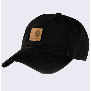 Carhartt Odessa Hat/Cap Adjustable Canvas Leather Logo Patch Dusty Olive EUC