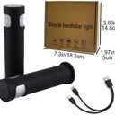 Bicycle Handlebar Grips with LED Lights  USB-C Rechargeable, Universal 22mm Fit, Touch Control & 12 Light Modes for Night Riding | Shock-Absorbing Silicone Design