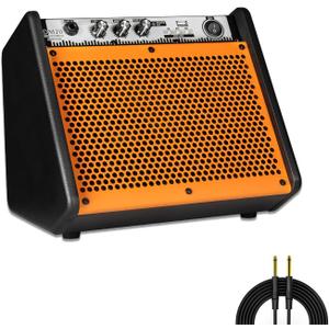 Coolmusic DM20 20W Bluetooth Personal Monitor Amplifier Electric Drum Amplifier Speaker,Keyboard Speaker with USB Interface(Including E-Drum Noise-Reduction Cable) (Orange)
