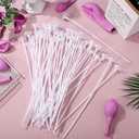 50Pcs Plastic Balloon Sticks with Base, Balloon Holder Sticks Weights for Tying Birthday Parties, Graduation, Holiday, Wedding, Anniversary Decoration
