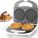 SugarWhisk Double Mini Waffle Maker Machine, Chaffle Maker, Waflera Electrica, Small Waffle Iron for Waffles, Keto Chaffles, Hash Browns, Cookies, 4 Inch