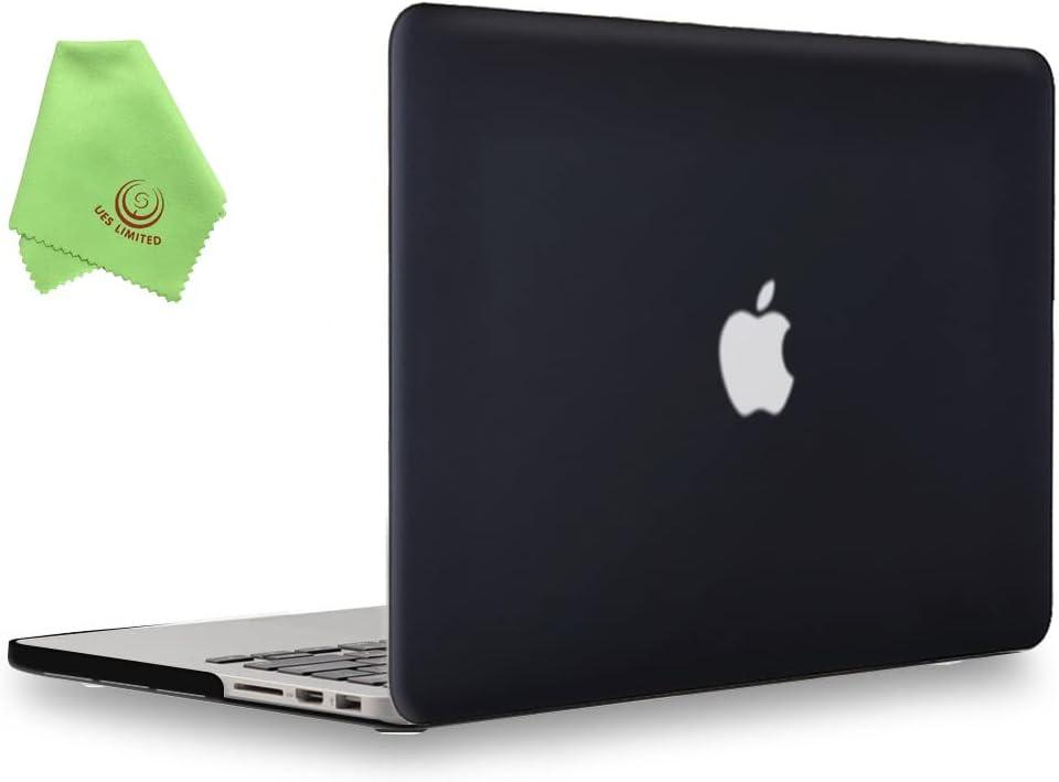 UESWILL Matte Hard Shell Case Cover Compatible with MacBook Pro (Retina, 13 inch, Early 2015/2014/2013/Late 2012), Model A1502/A1425, No CD-ROM, No USB-C, Black