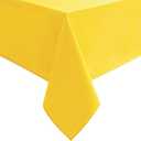 Hiasan Waterproof Tablecloth Rectangle - Washable Fabric Table Cloth for Dining Room Kitchen Birthday Party and Outdoor Use, Yellow, 54 x 80 Inch