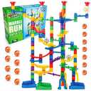 Marble Genius Marble Run - 150 Complete Pieces Maze Track Toys for Adults, Teens, Toddlers & Kids Aged 4-8 Years Old, (85 Translucent Marbulous Pieces + 65 Glass-Marble Set), Super Set
