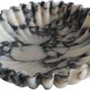 10-inch Decorative Bowl - Handmade Natural Marble, Scalloped & Ruffled Edge, Fruit Bowl, Key Holder, Centerpiece Bowl for Kitchen Counter, Entryway, Dining Table (Calacatta Viola Violet)