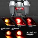 Rear Bullet LED Turn Signals Light Bar Integrated Turn Signals Motorcycle Brake Tail Lights for Harley Touring Road King Road Glide Special Electra Glide Heritage Softail, Chrome