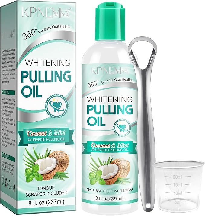 Coconut & Mint Whitening Fresh Breath Mouthwash Oil Pulling 8 oz - Ex: 3/27