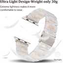 V-MORO Resin Bands Compatible with Apple Watch Series 8/7/9/10/11 Starlight Buckle Fashion Lightweight Cute Watch Strap for iwatch Series SE/6/5/4/3/2/1(Aurora White,42mm/41mm/40mm/38mm)