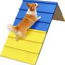 Dogs Agility Course Backyard Set, Non-Slip Dog Agility A-Frame with 2 Chains, Dog Agility Equipment, 84” x 24” Large Size