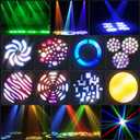 60W LED Moving Head Light, DJ Lights Stage Lighting with 8 GOBO RGB Color Mixing, Moving Head Light with DMX-512 and Voice Control, Suitable for Disco, Mobile DJ, Party, Wedding(1-Pack)