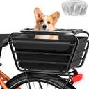Bike Rear Basket with Liner & Waterproof Cover Large Capacity Cargo Rack | E-bike rear basket with liner waterproof cover and pet safety cover large cargo storage for groceries pets commuting, Small