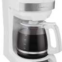 Hamilton Beach 12 Cup Programmable Drip Coffee Maker Machine, Regular & Bold Brew Options, Auto Pause and Pour, Glass Carafe, White (46294J)