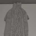 EXPAWLORER Dog Sweater - Fleece Pullover Knitwear with Leash Hole, Turtleneck Fall Dog Holiday Clothes with Reflective Yarn for Small Medium Dogs Puppy, Grey M