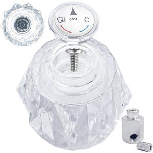 Shower Faucet Knob, Shower Handle Replacement for Delta RP41661, Compatible with Delta and Peerless Single Handle Tub Faucets, Clear Acrylic Shower Knob with Button, Screw and Connector
