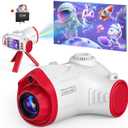Kids Camera with Projector, Big Screen 1080P Photography Kids Recorder with Tripod, Lanyard, 32GB Kids Video Vlogging Camera for Age 3-12, Christmas Birthday Gifts Toys for Boys Girls, White