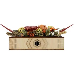Wooden Vase Kit for LEGO 10314 Dried Flower Centerpiece, Natural Wood, Rectangular Shape, Farmhouse Style, Perfect for Home Decor