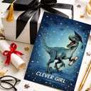 2 x Clever Girl Graduation Card 2026 Funny Dinosaur Happy Graduation Cards Gift for High School Student Daughter Son Him Her Friends Gifts Congratulations Graduate Diploma Grad Greeting Card 5.3''x8", 8x5.3 Inch