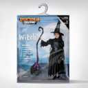 Spooktacular Creations Girls Black Witch Costume, Kids Halloween Outfit with Broom, Toddler Witch Dress for Halloween Parties (Black, M)