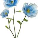 3Pcs Large Giant Artificial Flowers Decoration - Artificial Giant Paper Flowers for Wedding Graduation Bridal Shower Birthday Handcrafted Wall Backdrop Party Supplies (Blue)