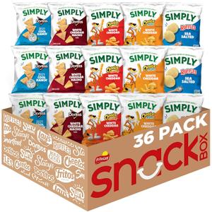 Simply Snacks Variety Pack, 0.875 Oz, 36 Count, Packaging May Vary(BB: 12/16/25, 12/30/25, 01/13/26, 03/24/25)