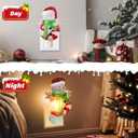 Afirst Christmas Night Light, 3D Christmas Snowman Campfire Nightlight, Flickering Night Light Plug in Christmas Decorations Snowman Figurines Lamp for Home Wall Bedroom