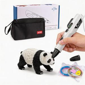 3D Printing Pen Kit, 3D Printer Pen with Adjustable Temperature,Stepless Speed, PLA/ABS Compatible 3D Drawing LCD Display, for Creative Art, DIY Projects,White