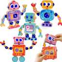 Robot Toys for Kids 3-5,Montessori Wooden Learning Toy with Take Apart Features Robots,STEM Educational Play Fine Motor Games for Toddler Boys Girls