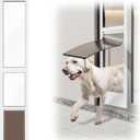 Dog Door for Sliding Glass Door, Adjustable Height 75 3/5" to 80", Aluminum Frame Sliding Door Dog Door Insert, Suitable for Large Dogs Up to 75 lbs(Large,White)