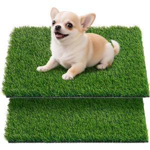 Artificial Pee Grass Pad for Dogs, Fake Grass Replacement Pads for Dog Potty Tray Training Pet Turf, Indoor and Outdoor Mat- 2 Packs (14" x 18")