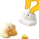 2 Pack Hamster with Cheese Squishy Toys, Super Soft Adorable Stress Relief Gifts for Teens Kids Men Women, Small Hamster Decor for Home Office Desktop