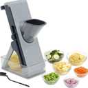 Upgrade Safe Mandoline Slicer,Potato Slicer for Kitchen,Cutter,French Fry Cutter,4 IN 1 Vegetable Food Chopper,Julienne + Dicer for VegetablesMeal Prep&bring a cleaning brushBLUE, large