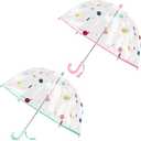 2 Pack Kids Clear Umbrellas for Rain Dome Bubble Umbrella Windproof for Toddler Boys Girls