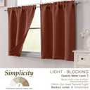 Simplebrand Terracotta Small Cafe Curtains Tier 24 Inch Length 2 Panels Set, Modern Solid Blackout Small Window Cafe Curtains for Bathroom, Basement, Cabinet, Camper, Terracotta, Each 30"Wx24"L Inches