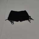 WDIRARA Women's Side Drawstring Ruched Lace Shorts Low Rise Stretchy Mini Shorts Black, X-Small