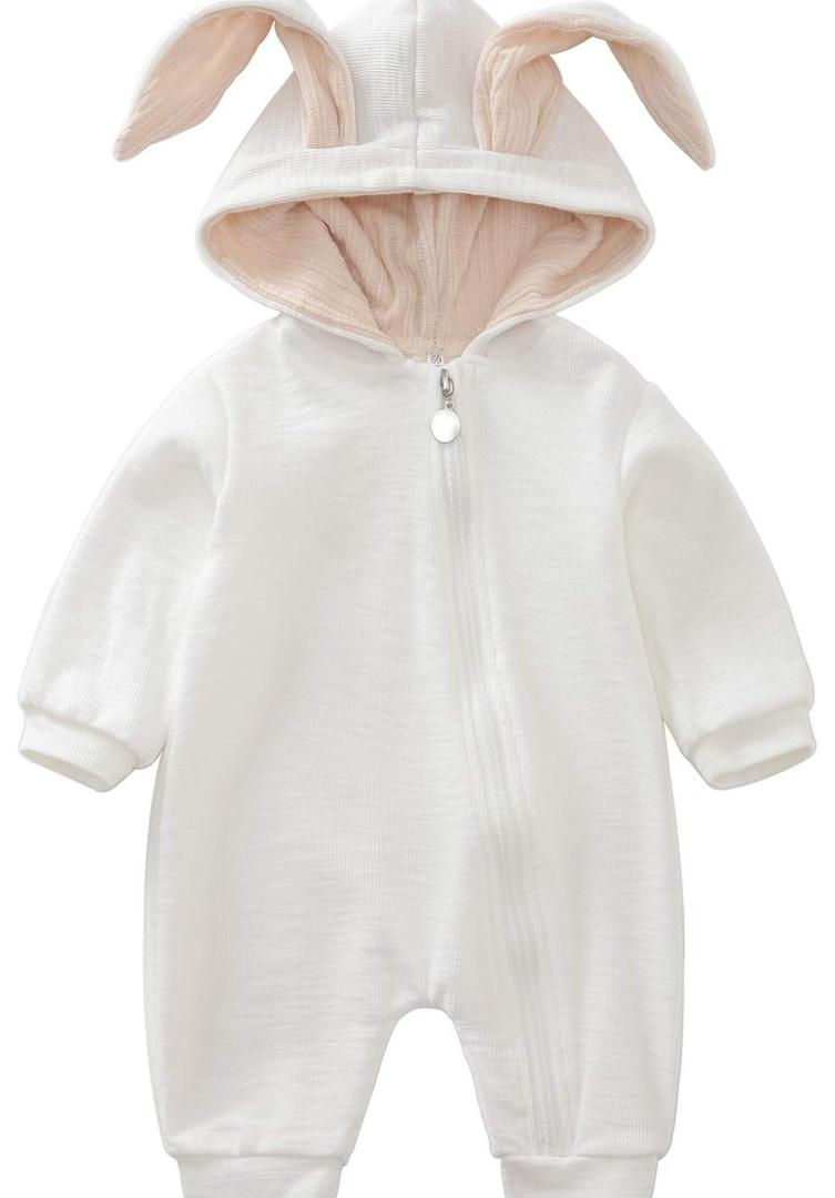Newborn Baby Boy Girl Romper Cotton Cute Bunny Long Sleeves Zipper Hoodie Infant Bodysuits Jumpsuit Outwear, 59