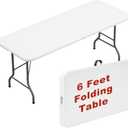 Elevon Folding Table, 6 Feet Heavy Duty Fold-in-Half Utility Table Indoor Outdoor for Camping, Picnic, Party