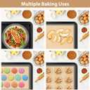 Silicone Baking Mat Set of 6, Nonstick Pastry Mat, Reusable Macaron Silicone Baking Mats & Round Pizza Mat, Cookie Baking Supplies for Macaroons, Pizza (Gray02)