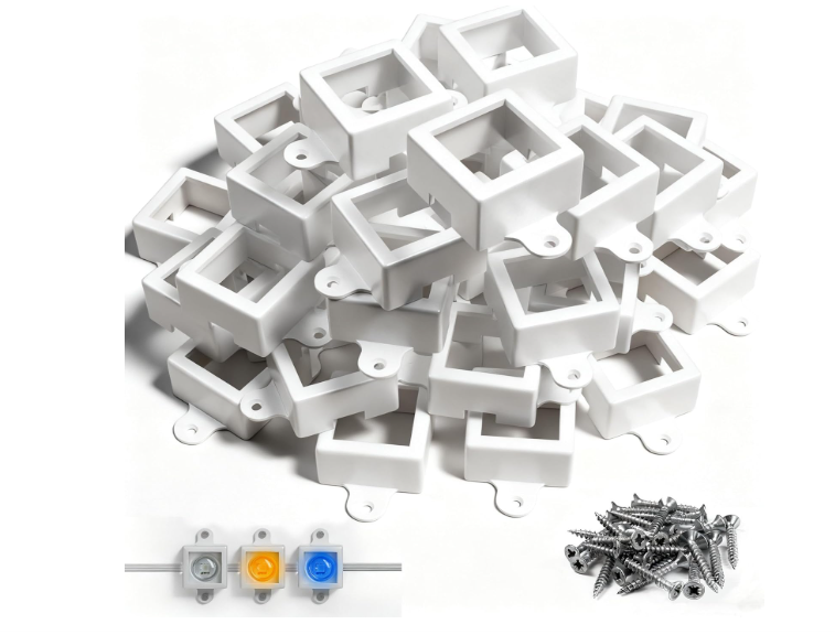 75 Set Light Clips for Govee H705A/B/C/H805 Outdoor Lights with 150 Screws Secure Mounting Brackets for Govee Permanent (H805/H705) Not Compatible Pro Version Outdoor Lights（White）