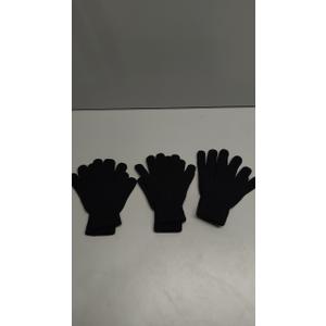 3 Pairs Magic Gloves Men Women Black Warm Winter Knit Gloves for Kids Teens Adults Cold Weather Gloves Boys Girls, X-Small