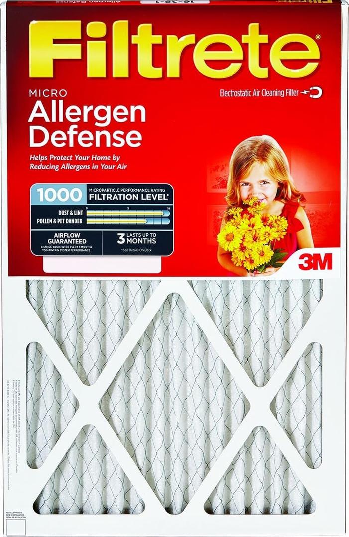 Reduction Filter Electrostatic, Micro Allergen Pleated 2/Pack