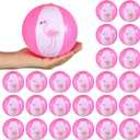 Jexine 24 Pcs Mini Beach Balls Flamingo Party Pack, 5 Inch Inflatable Pink Beach Ball Flamingo Toy in Bulk for Teens Adults Pool Luau Party Supplies Decorations