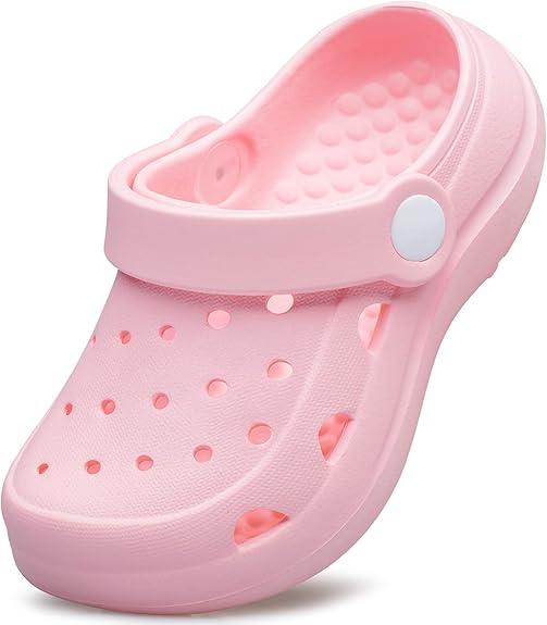 POPO PEA Girls Little Kids Luminous Sandals (Runs 1 Size Large) Boys Wide Pool Slip on Clogs Big Kid Toddler Garden Water Soft Sandal Children Comfortable Swim Beach Shoes 220
