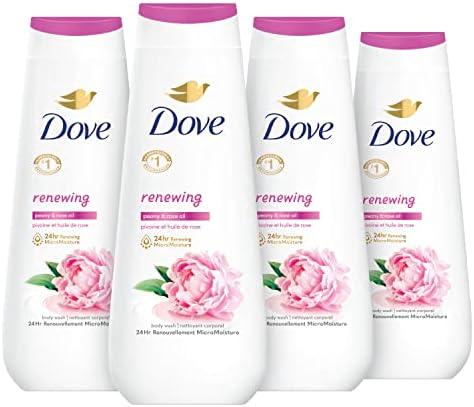 Dove Body Wash 4 Count Renewing Peony and Rose Oil for  Healthy-Looking Skin Gentle Skin Cleanser with 24hr Renewing MicroMoisture 20 oz