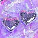 Disco Balls 2 Pack Silver Heart-Shaped Stage Mirror Balls Hanging Decor for Party, Room, Wedding, Garden, Retro Reflective Disco Ball Handmade Gifts (6.3 inch)