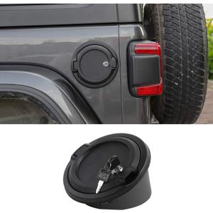 For Jeep JL Locking Gas Cap Cover Fuel Door for 2018 2019 2020 2021 2022 2023 2024 Jeep Wrangler JL & Unlimited Sport Rubicon Sahara 2-Door 4-Door