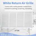 Howeall 24"W x 12"H [Duct Opening Size] Steel Return Air Grille, Air Return Vent Cover for Ceiling and Sidewall - HVAC Air Vent Covers - [Outer Dimensions: 25.75"W x 13.75"H]