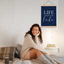 Ignytiger Navy Blue Summer Lake House Wall Art Decor, Life is Better at the Lake, 12x16 Inch