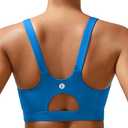RUNNING GIRL Sports Bra for Women High Support, Molded Cup High Impact Sports Bras with Sewn in Pads Strappy Running Bra, XL, Brilliant Blue