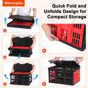 45L Collapsible Crate with Lid, Heavy Duty Collapsible Milk Crate, Plastic Crates for Storage Foldable for Home Camping Organizing