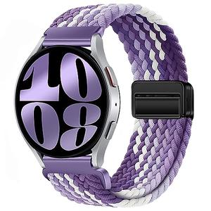 20mm Magnetic Bands Compatible with Samsung Galaxy Watch 4 5 6 7 Band 40mm 44mm/Galaxy Watch 4 6 Classic Band 42mm 46mm 43mm 47mm/Watch 5 Pro 45mm/Active 2 Stretchy Braided Strap Wristband Women Men